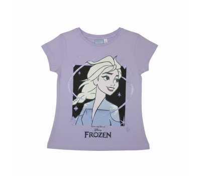 T-Shirt Bambina in Jersey di Cotone Tema Frozen