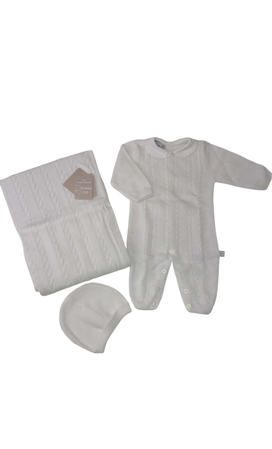Set 3 pz Tutina Copertina Cappellino in Cotone