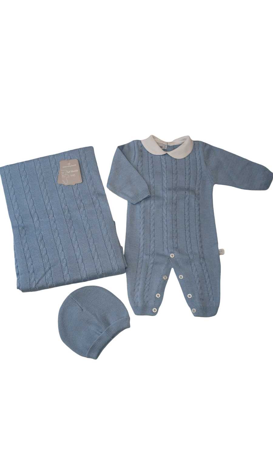 Set 3 pz Tutina Copertina Cappellino in Cotone