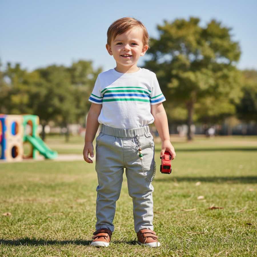 Pantalone bimbo misto lino