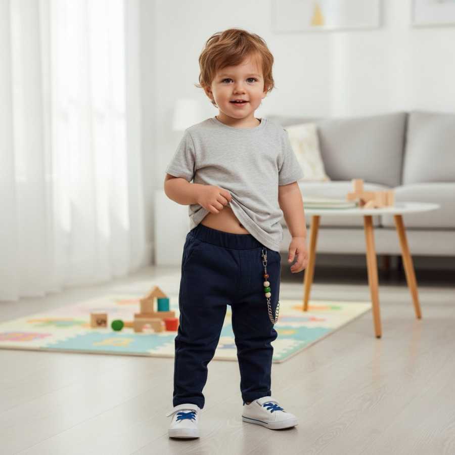 Pantalone bimbo misto lino