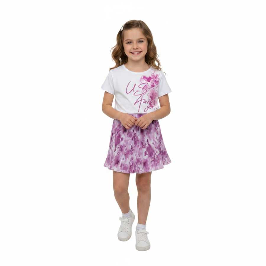Completino T-shirt e pantaloncino (finta gonna)