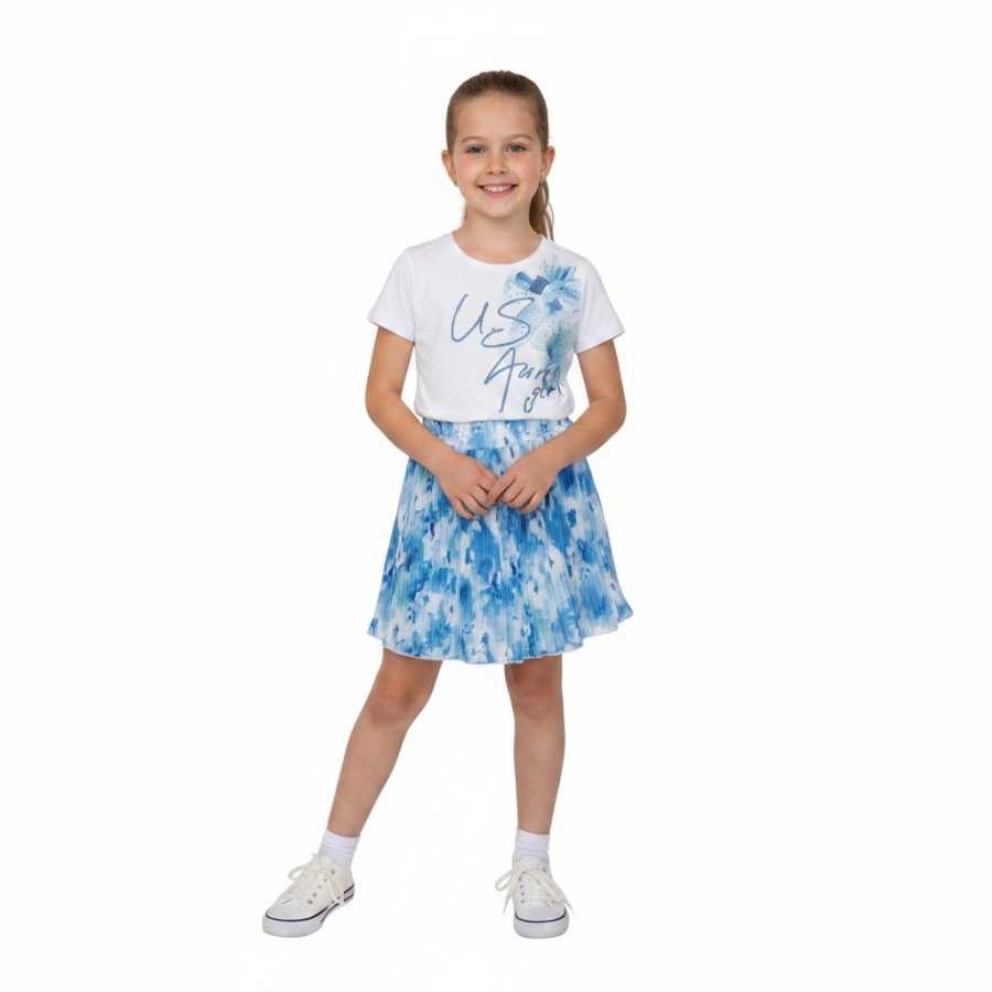 Completino T-shirt e pantaloncino (finta gonna)