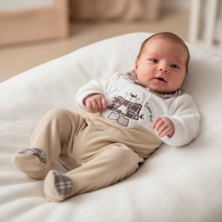 Tutina neonato in ciniglia