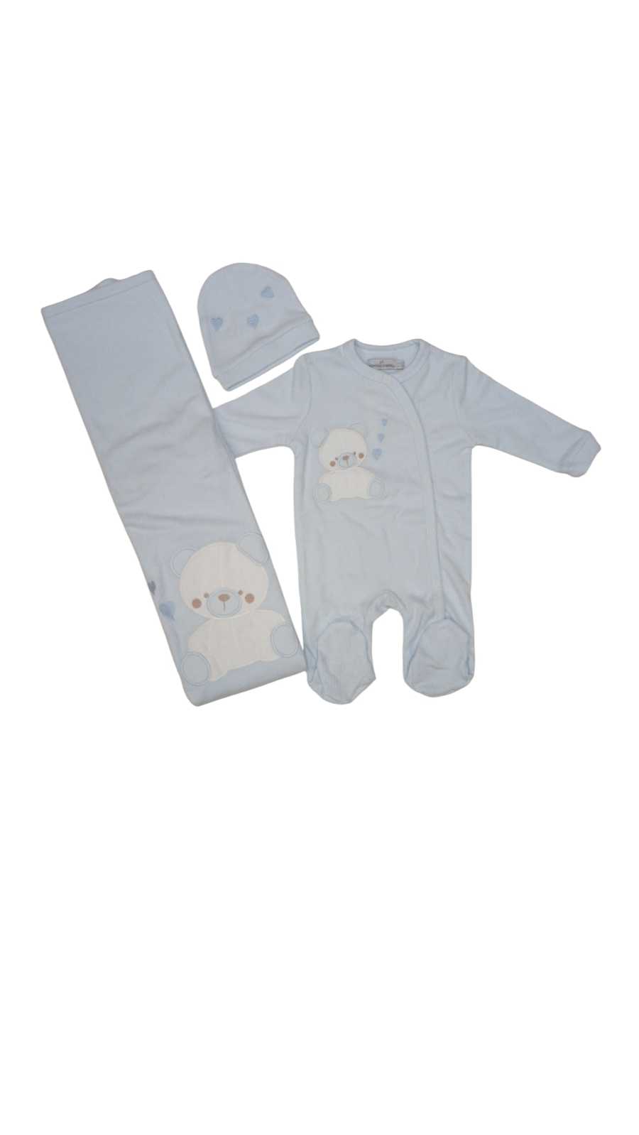 Set 3 pz Tutina Copertina Cappellino in Cotone