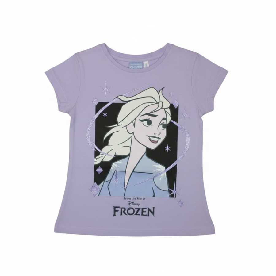 T-Shirt Bambina in Jersey di Cotone Tema Frozen
