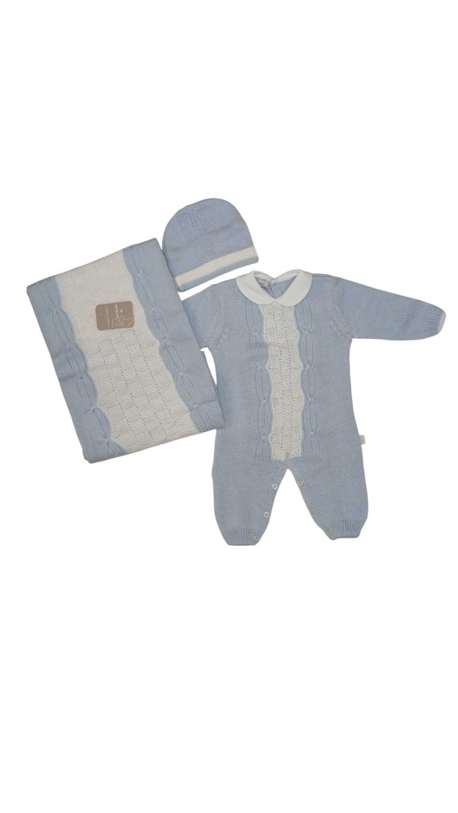 Set 3 pz Tutina Copertina Cappellino in Lana