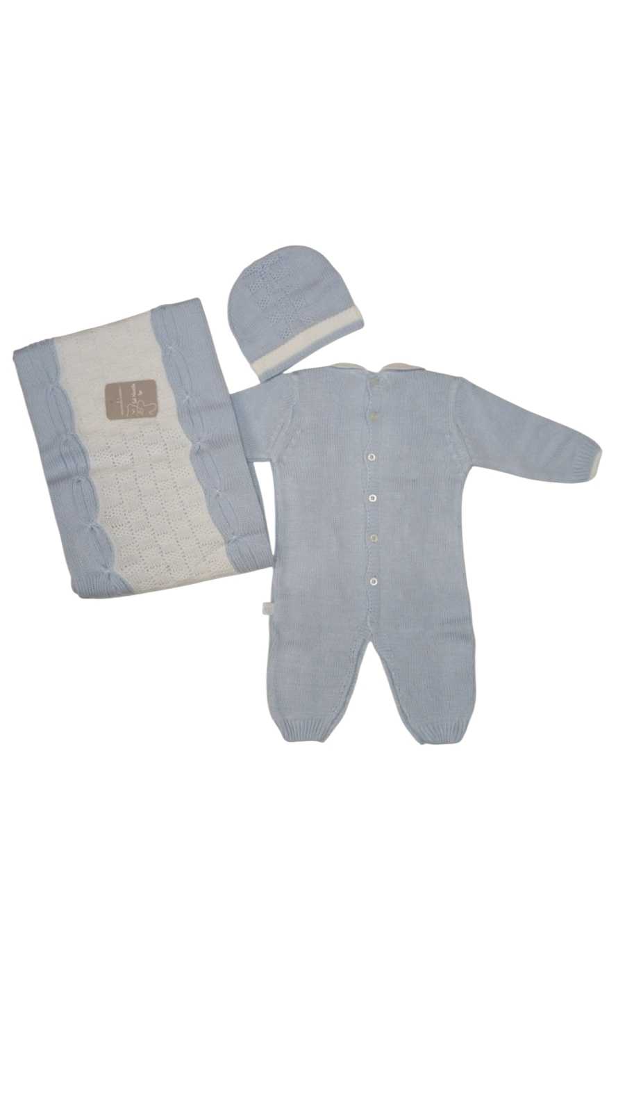 Set 3 pz Tutina Copertina Cappellino in Lana