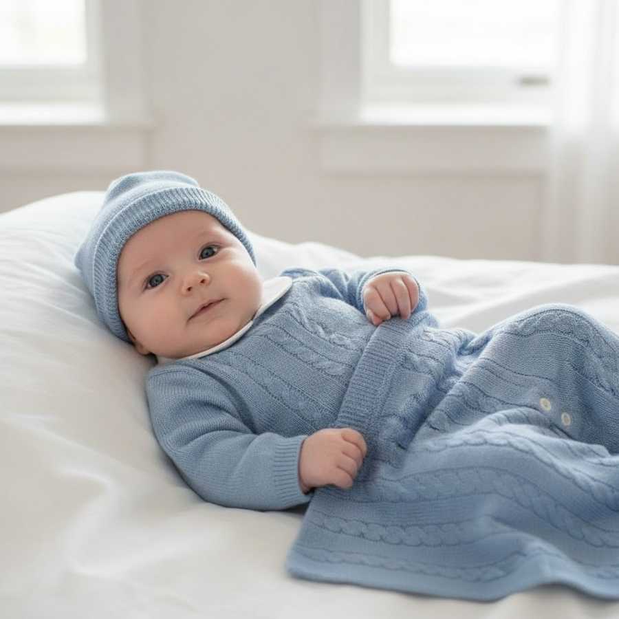 Set 3 pz Tutina Copertina Cappellino in Cotone