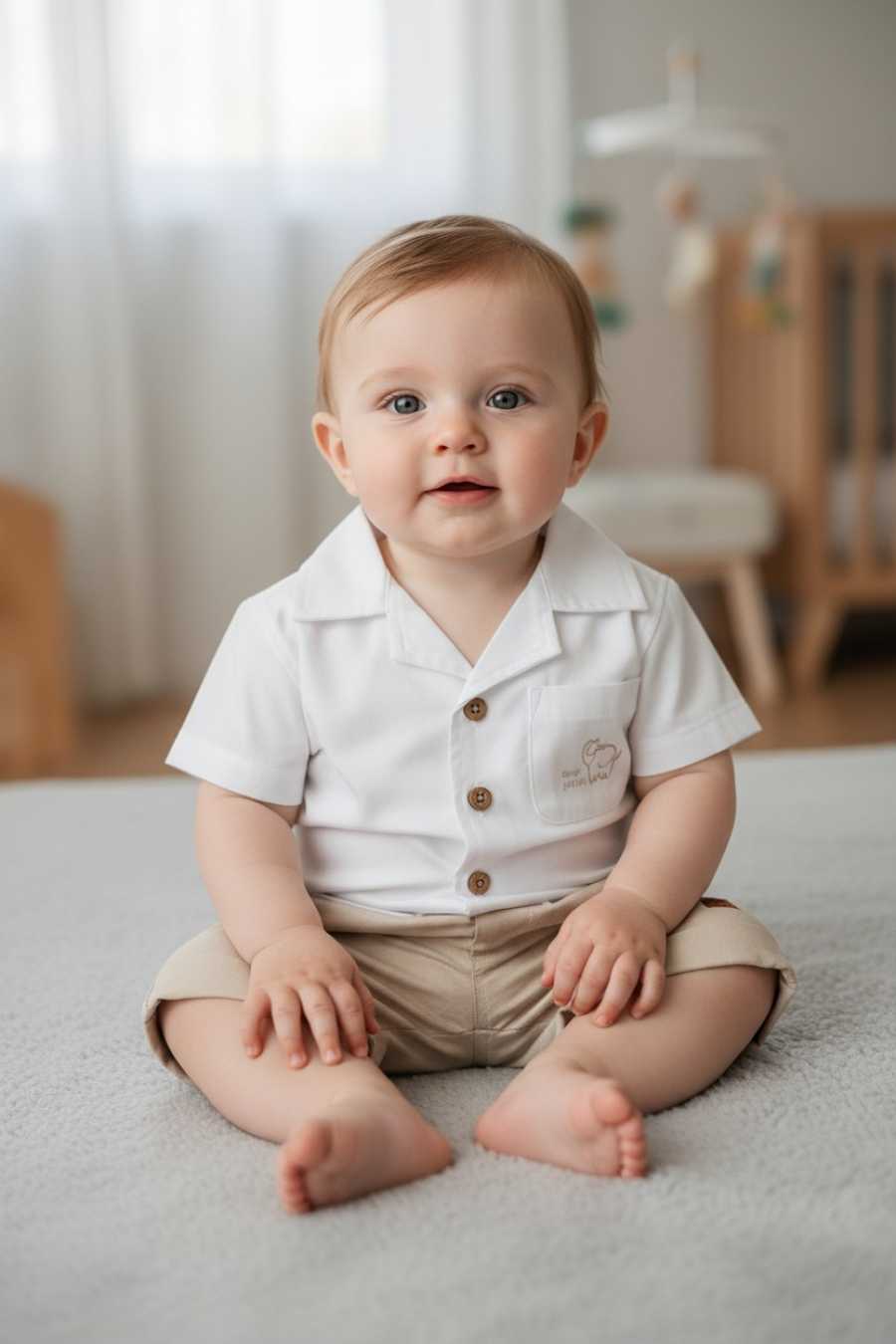 Completino Neonato Camicia e Bermuda